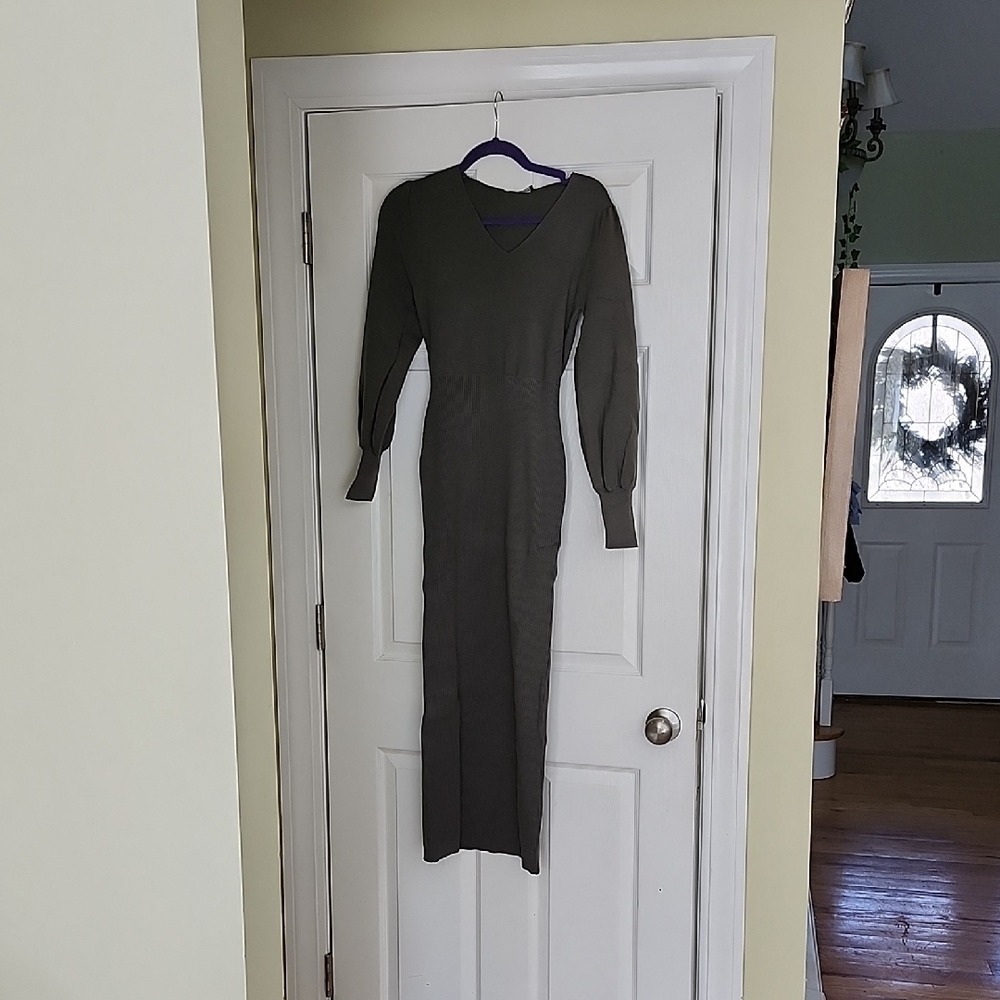 Elegant Olive Green Maxi Dress